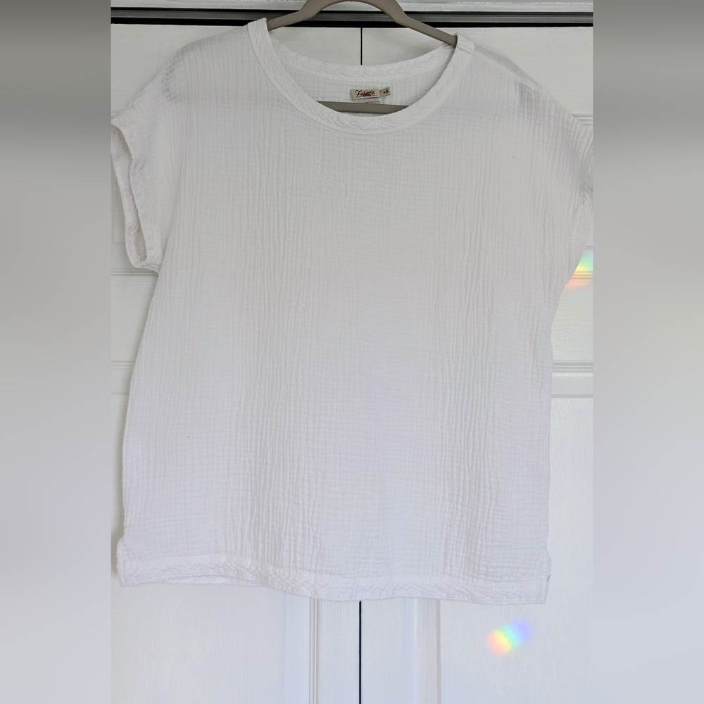 Faherty White Textured Tee